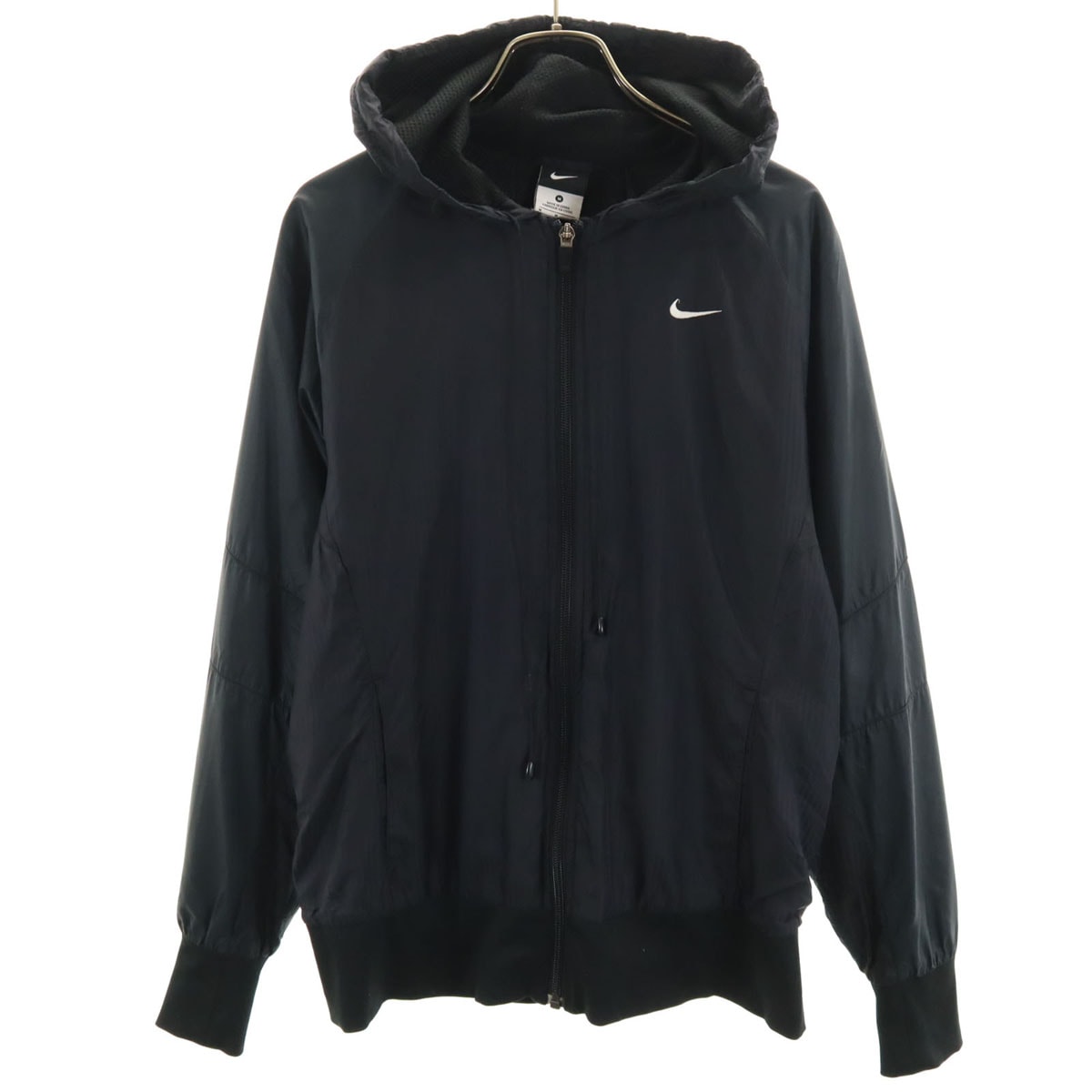 NIKE ナイキ ストライプ柄 ウインドブレーカー M ブラック ジャケット 裏メッシュ