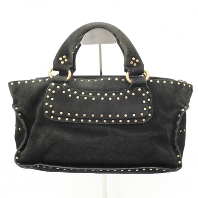 CELINE(セリーヌ) ブギーバッグ ヴィンテージ ハンドバッグ スタッズ ブラック スエード ゴールド レディース 【中古】