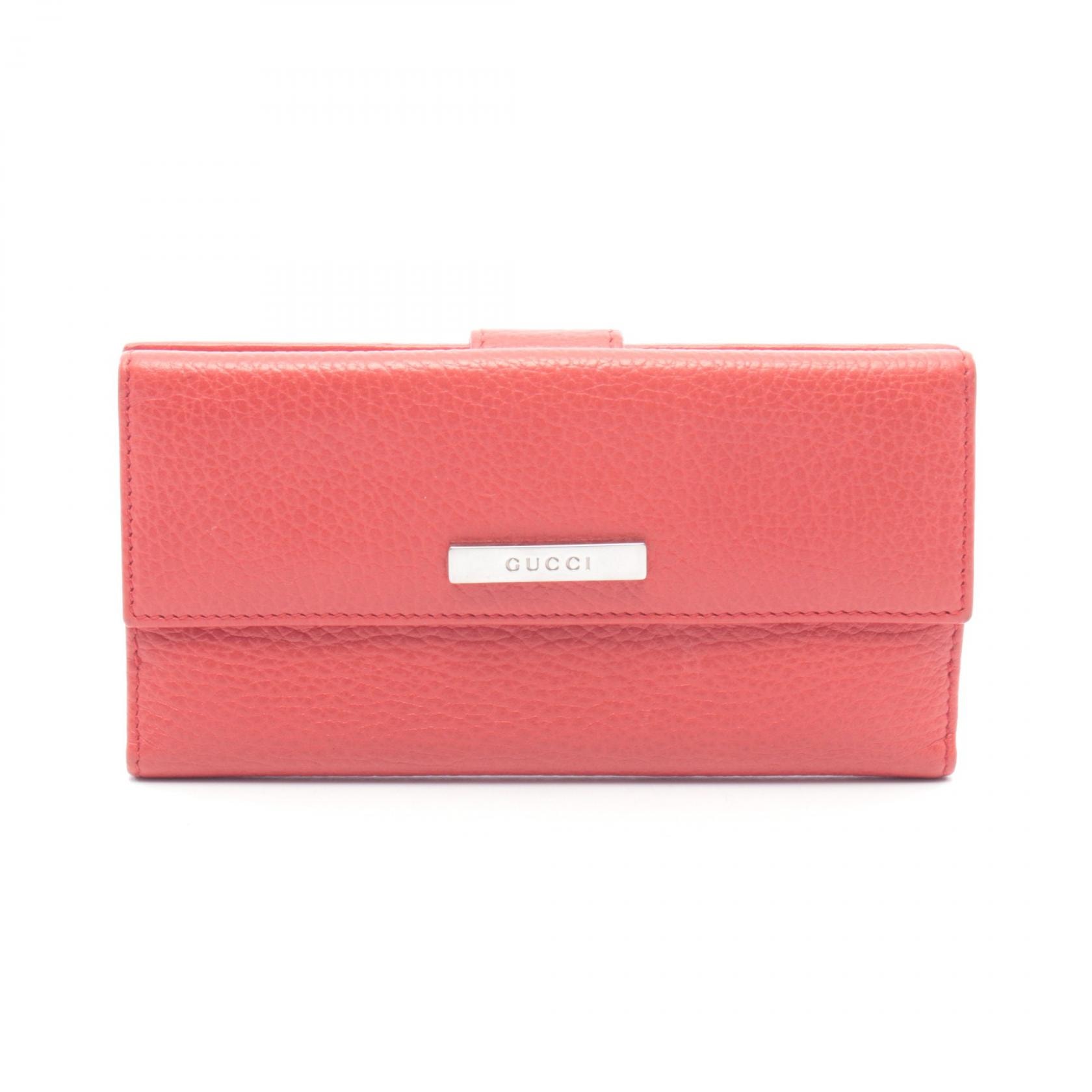 グッチ GUCCI Wホック財布 財布 レザー レディース レッド系 143389 【中古】