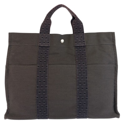 美品 HERMES エルメス エールラインMM グレー シルバー金具 ポリアミド ポリエステル/ トートバッグ ハンドバッグ 602078 【中古】