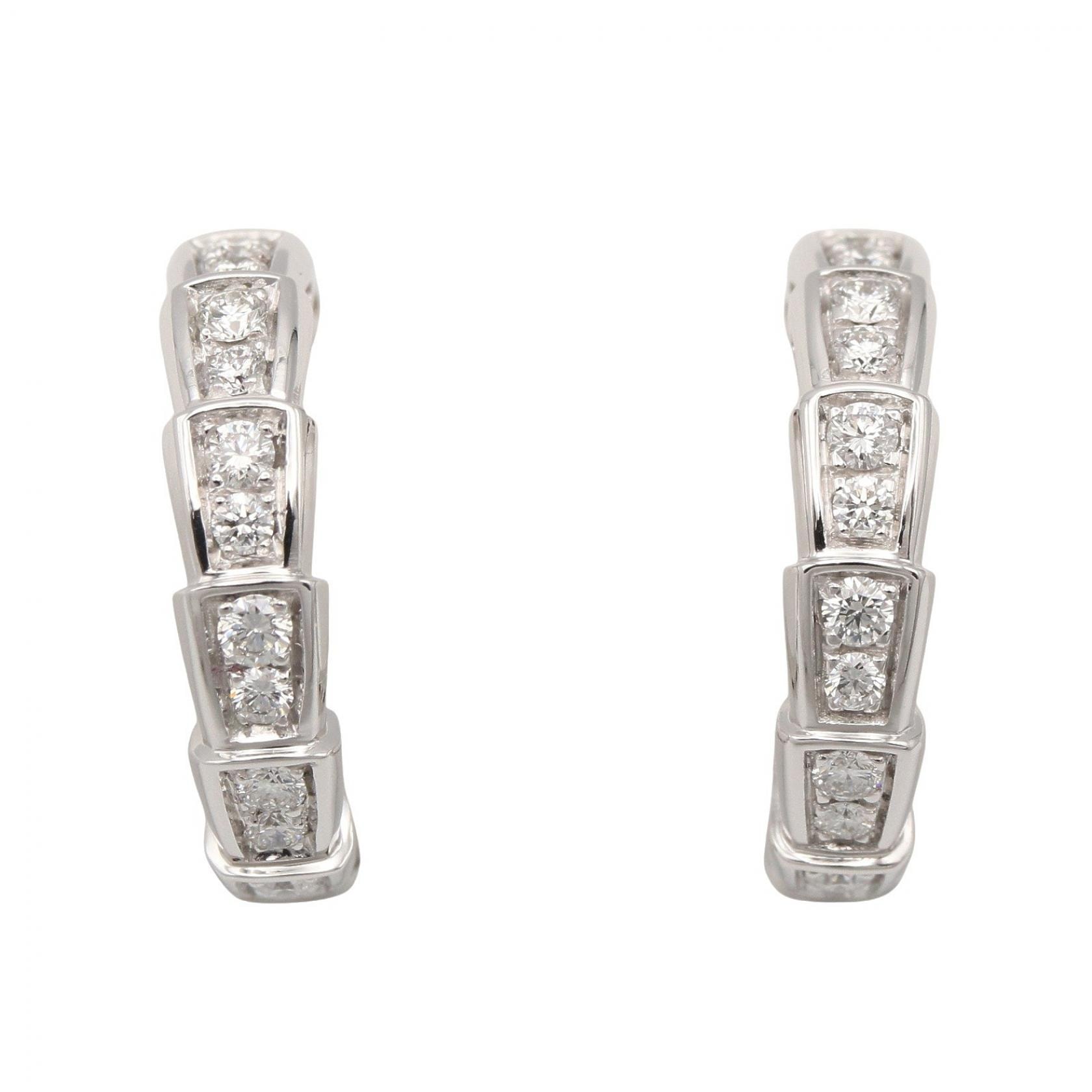 ブルガリ BVLGARI セルペンティ ダイヤ ピアス ピアス ジュエリー K18WG(ホワイトゴールド) ダイヤモンド レディース クリア系 / シルバー系 356172 【中古】