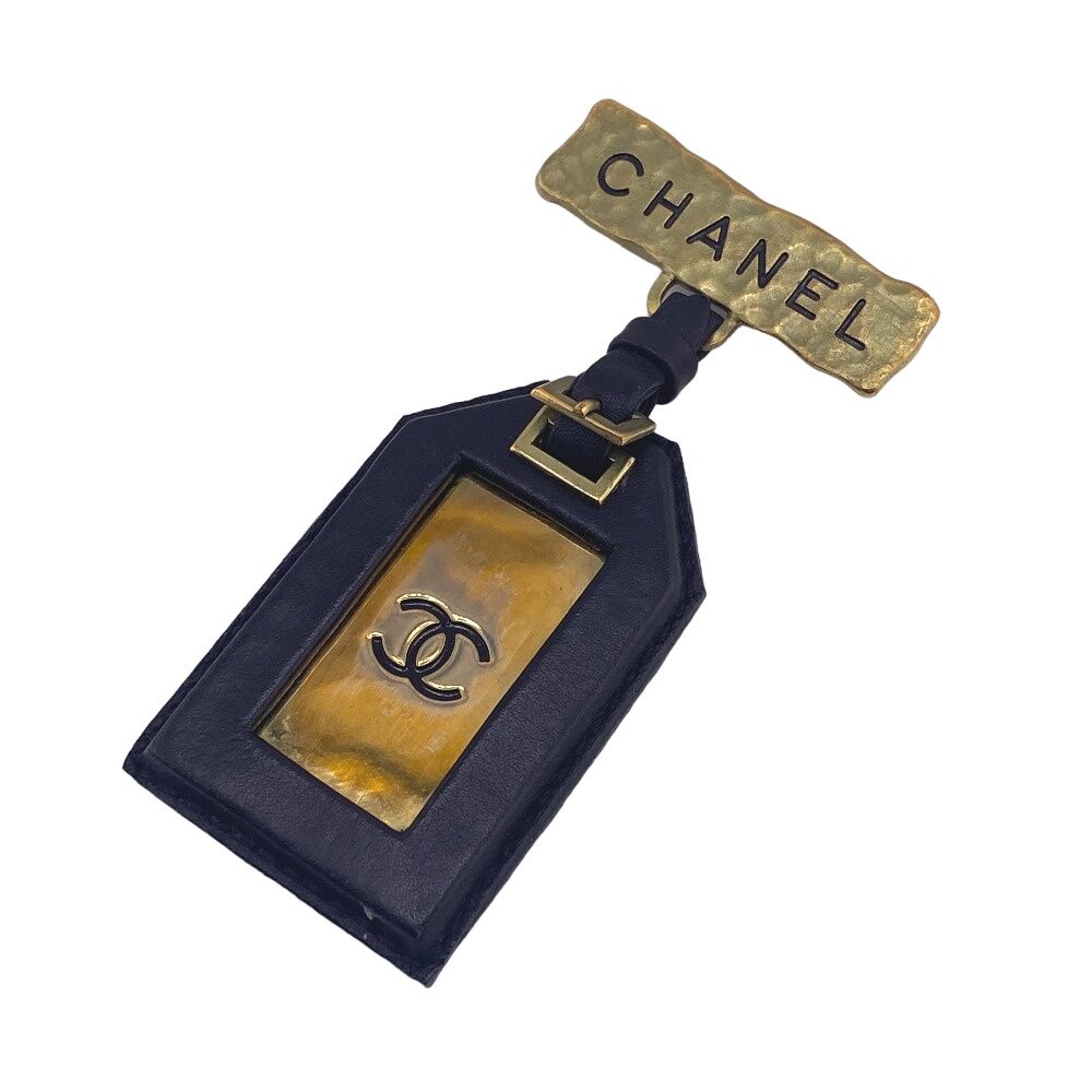 シャネル CHANEL ブローチ ココマーク ネームタグ 94P ブラック
