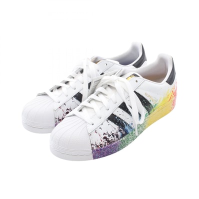 アディダス adidas SUPERSTAR スニーカー 靴 レザー メンズ ホワイト系 / マルチカラー D70351 【中古】
