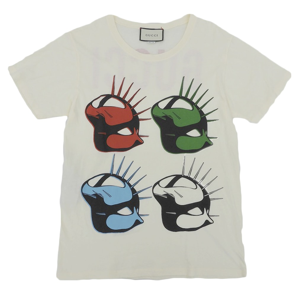 グッチ プリント Tシャツ トップス レディース アイボリー S 492347-XJBU0 S