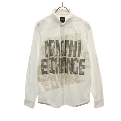 ARMANI EXCHANGE アルマーニエクスチェンジ 長袖 コットンシャツ M ホワイト