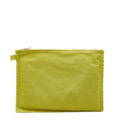 エルメス ボラボラ GM (大) ポーチ グリーン コットン レディース HERMES 【中古】