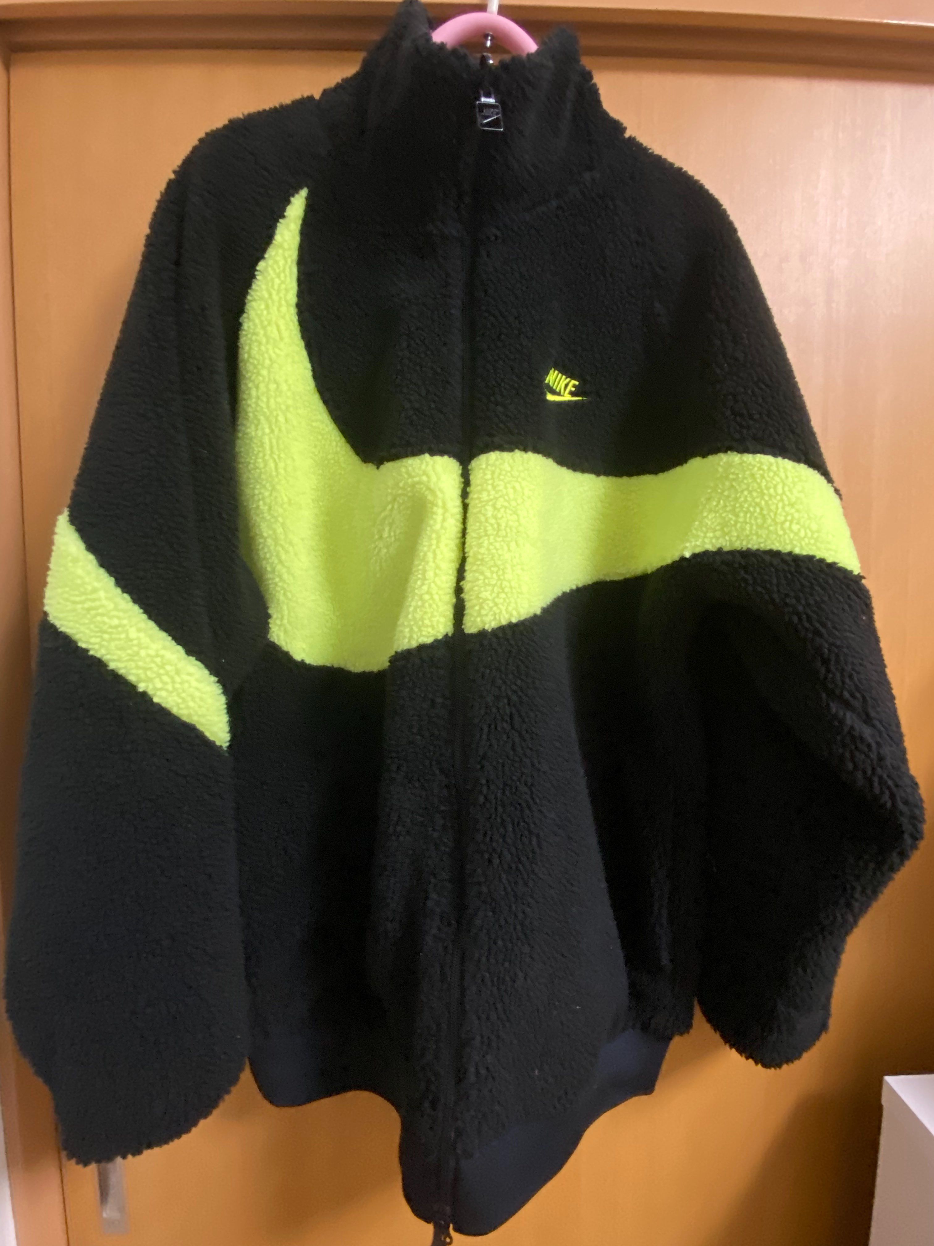 Nike Big Swoosh Reversible Boa Jacket"Black Neon"