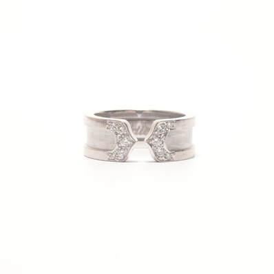 カルティエ CARTIER メレダイヤ C2 ダイヤモンド 750 ホワイトゴールド JP #5 リング・指輪【中古】