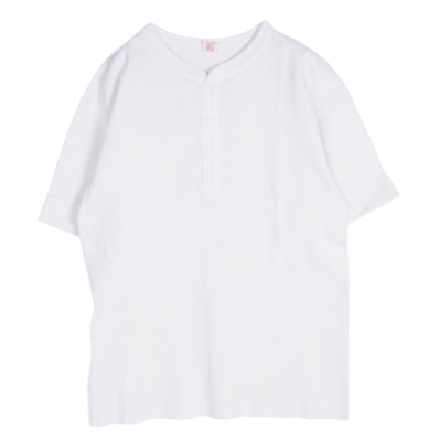 The REAL McCOY'S ザリアルマッコイズ Tシャツ BALL PARK ヘンリーネック 半袖 Tシャツ カットソー ホワイト系 46【中古】