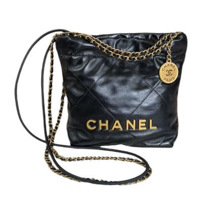 シャネル ミニハンドバッグ シャネル22 ショルダーバッグ AS3980 ブラック レディース CHANEL 中古