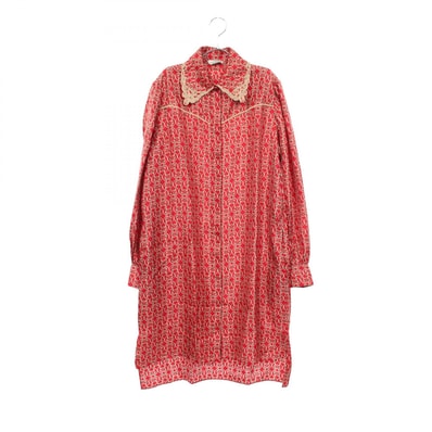 フェンディ FENDI 総柄 ワンピース 衣料品 トップス シルク レディース レッド系 / ベージュ系 FDA557 A8EF 【中古】