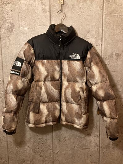 Supreme x The North Face Fur Print Nuptse Jacket "Brown"
