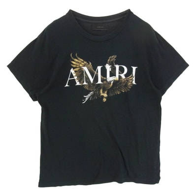 AMIRI アミリ Tシャツ 国内正規品 株 三越伊勢丹 Eagle Tee イーグルプリント デザイン 半袖 Tシャツ M ブラック系 M【中古】