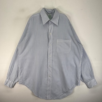 古着 70's/70年代 ヴィンテージ ブルックスブラザーズ Brooks Brothers 長袖シャツ 6ボタン 胸ポケ M ブルー系 ストライプ メンズ