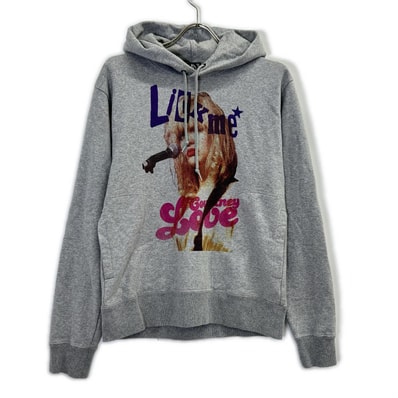 ヒステリックグラマー 02171CF04 グレー LICK ME LOVE プルオーバーパーカ S