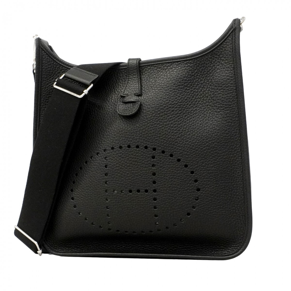 【6fd5599】エルメス ショルダーバッグ エヴリンPM トリヨン ブラック シルバー金具 W刻印【中古】レディース
