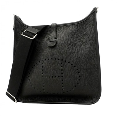 【6fd5599】エルメス ショルダーバッグ エヴリンPM トリヨン ブラック シルバー金具 W刻印【中古】レディース