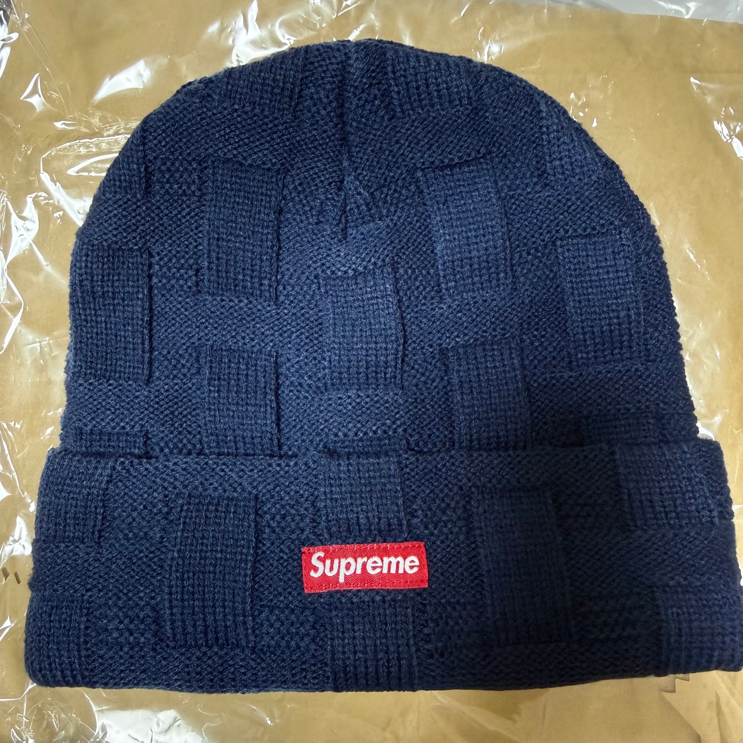 supreme Basket Weave Beanie R Navy