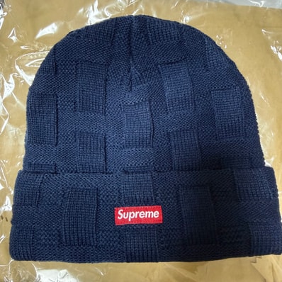 supreme Basket Weave Beanie R Navy