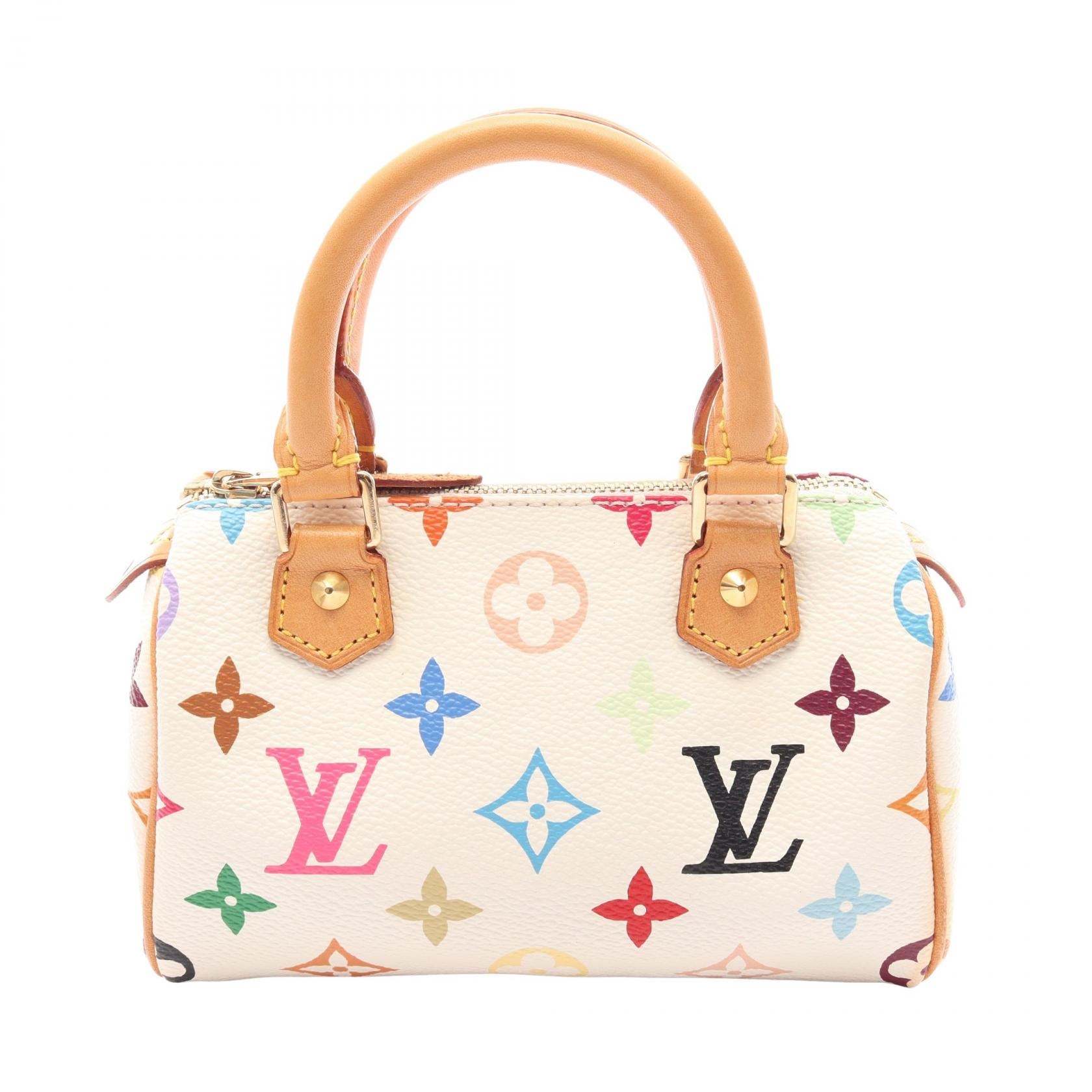 ルイ・ヴィトン LOUIS VUITTON ミニスピーディ モノグラムマルチカラー ブロン ハンドバッグ バッグ PVCコーティングキャンバス レザー モノグラム・マルチカラー レディース ホワイト系 M92645 【中古】