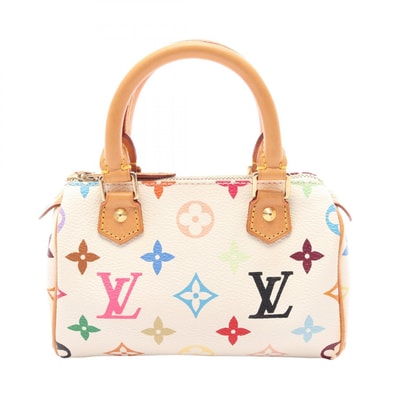 ルイ・ヴィトン LOUIS VUITTON ミニスピーディ モノグラムマルチカラー ブロン ハンドバッグ バッグ PVCコーティングキャンバス レザー モノグラム・マルチカラー レディース ホワイト系 M92645 【中古】