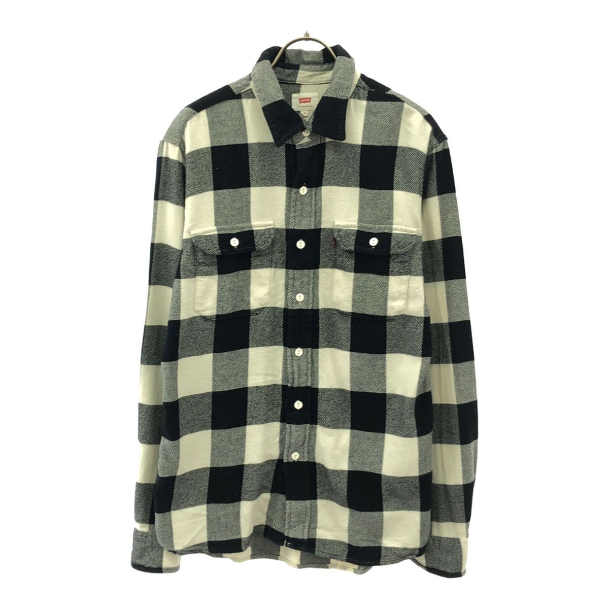 Levi's リーバイス チェック柄 長袖 コットンシャツ M ブラック系