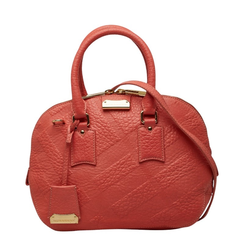 バーバリー スモール オーチャード ハンドバッグ ショルダーバッグ 2WAY ピンク系 レザー レディース BURBERRY 【中古】