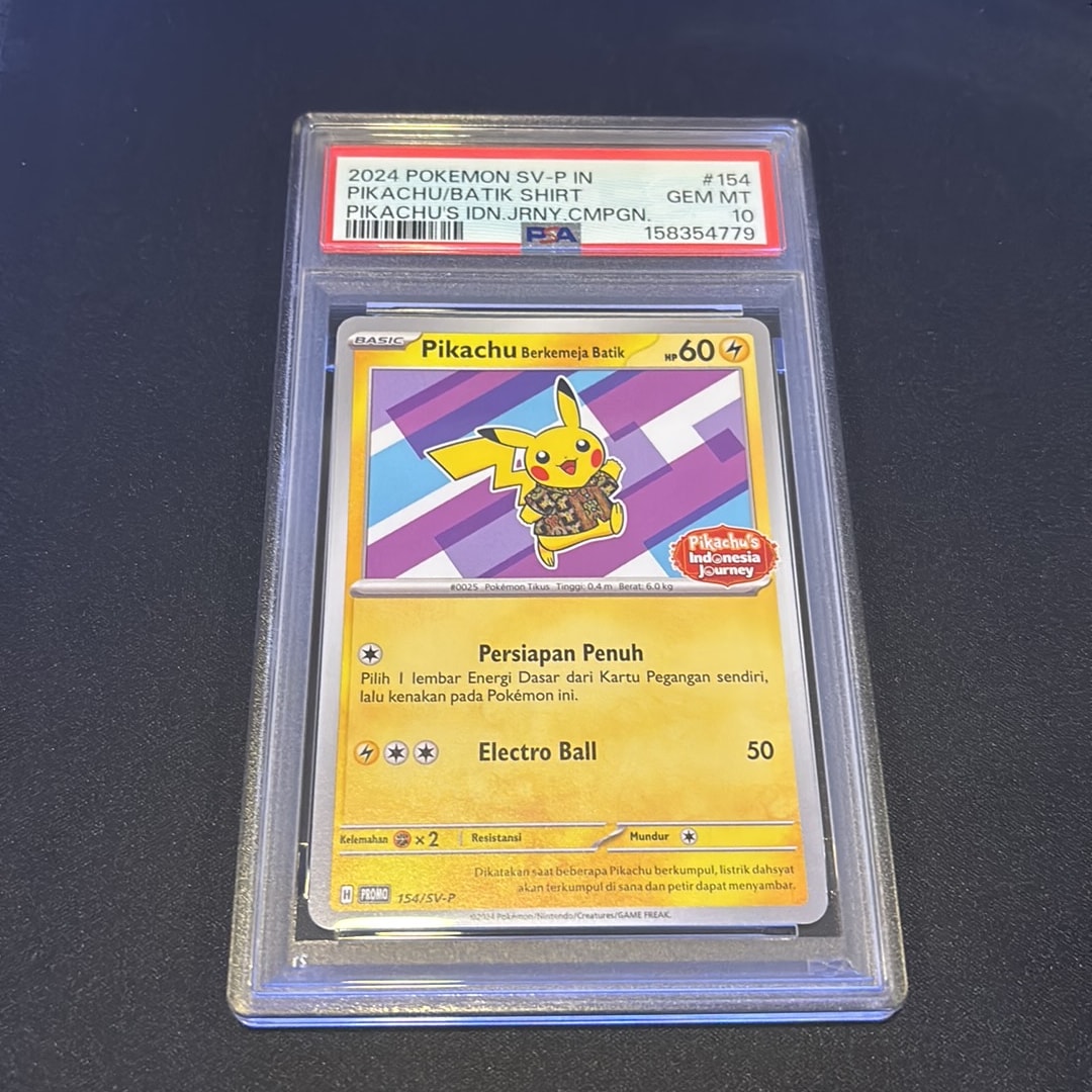 PSA10】バティックシャツを着たピカチュウ (ネイティオ柄) P [SV-P 154 PSA10】バティックシャツを着たピカチュウ (ネイティオ柄) P [SV-P 154