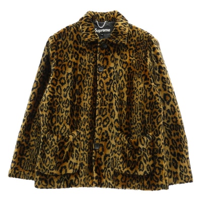 Supreme シュプリーム 16AW Leopard Faux Fur Coat レオパード フェイクファー コート ブラウン系 M【中古】