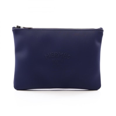 エルメス HERMES ネオバンMM ポーチ バッグ ポリアミド ネオプレン ブルーマリン レディース ネイビー系 H104312M 01 【中古】