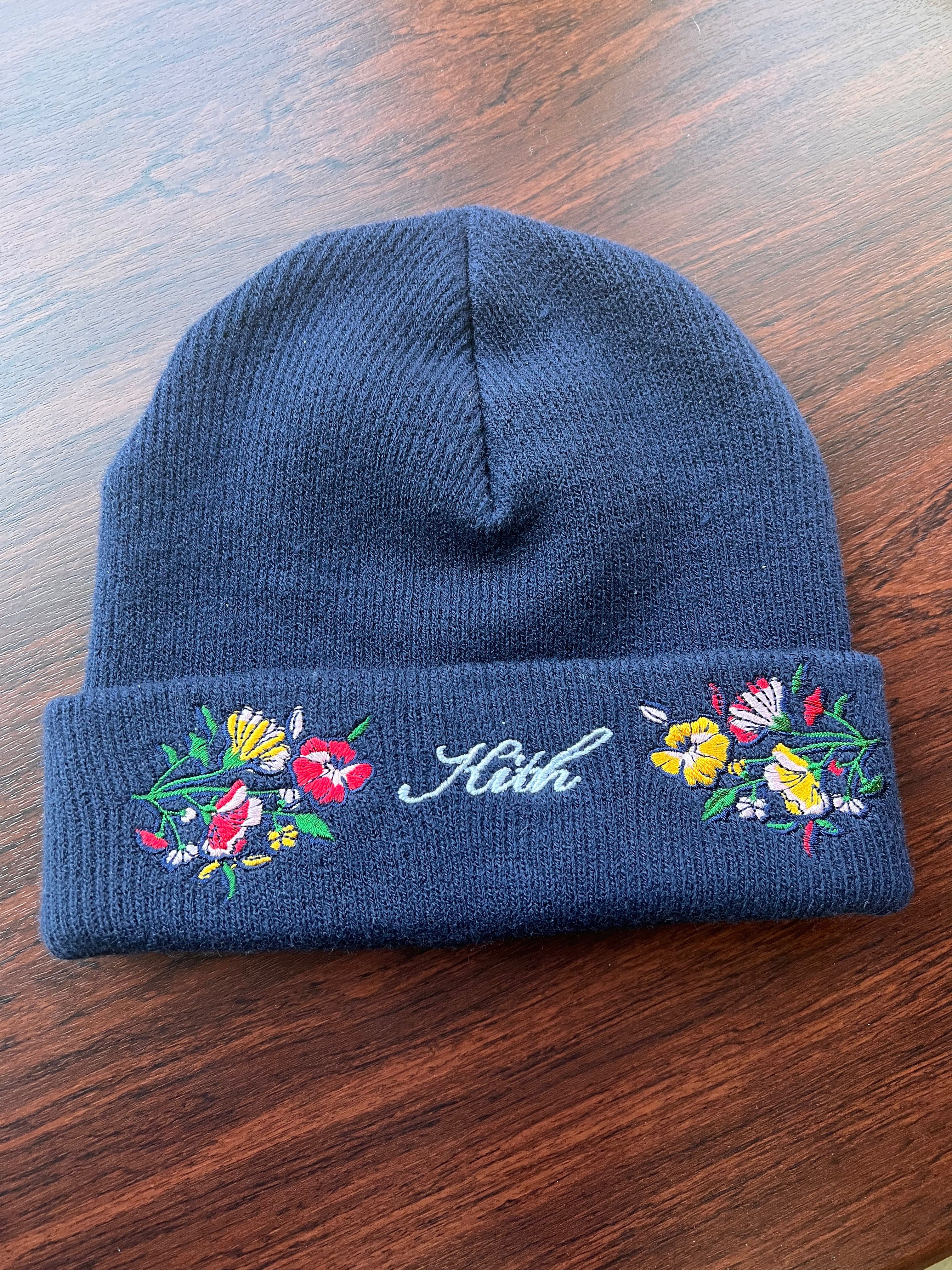 Kith Floral Script Beanie "Nocturnal"