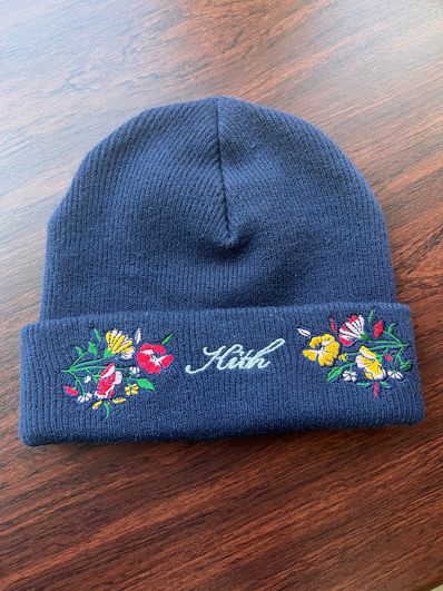 Kith Floral Script Beanie "Nocturnal"