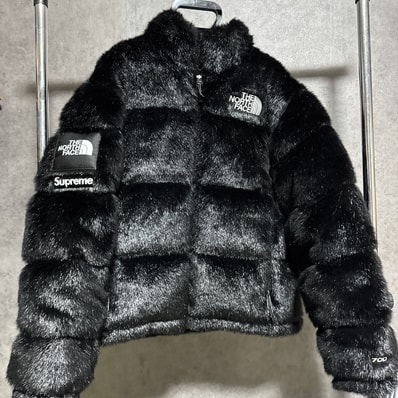Supreme x The North Face Faux Fur Nuptse Jacket "Black"