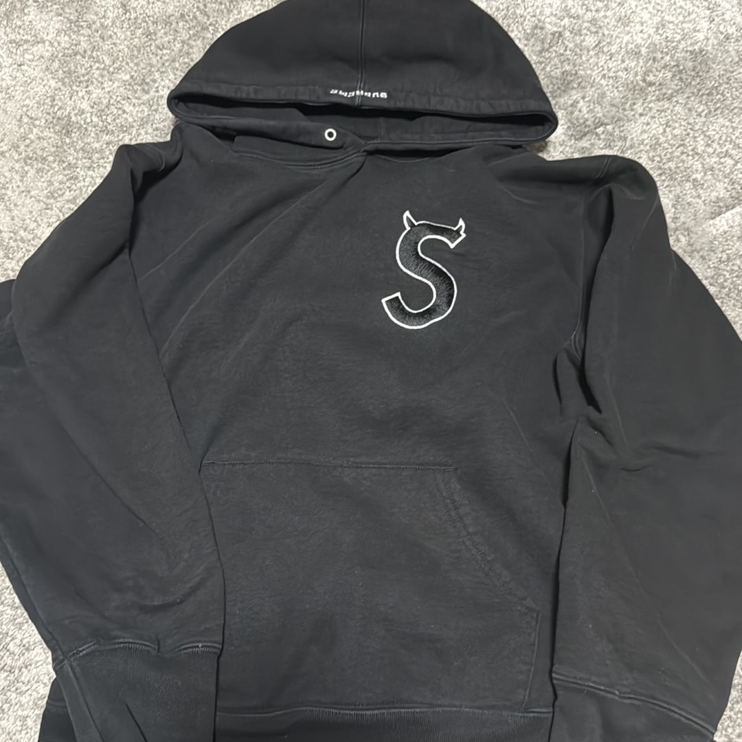 Supreme S Logo Hooded Sweatshirt "Black" (22FW)