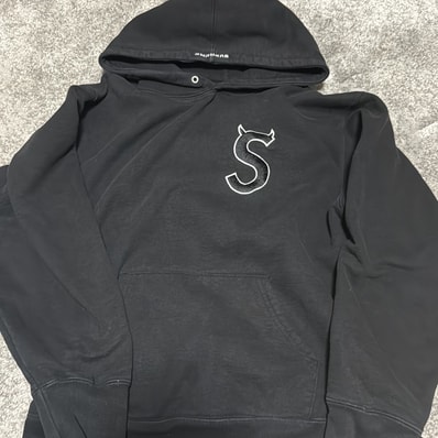 Supreme S Logo Hooded Sweatshirt "Black" (22FW)
