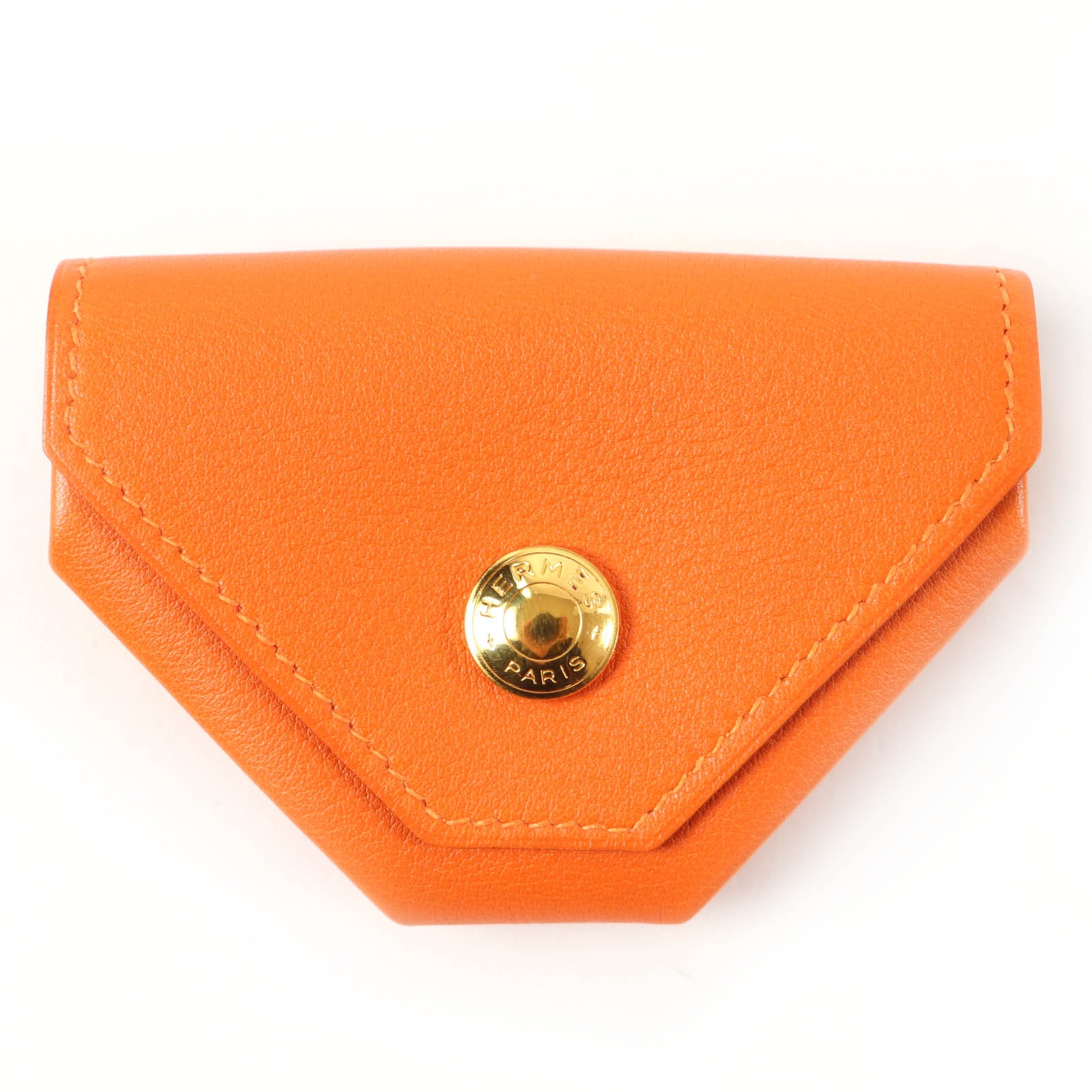 極美品 エルメス コインケース ル・ヴァンキャトル オレンジ レディース