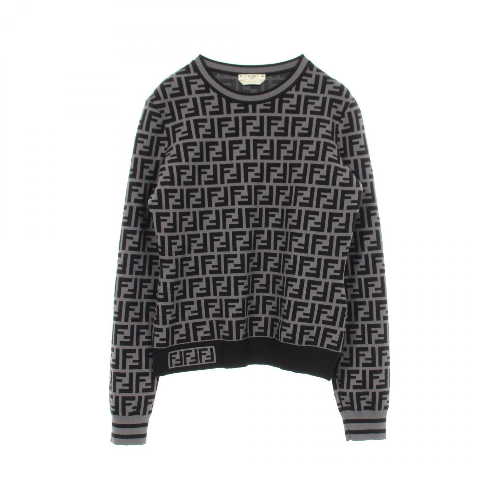 フェンディ FENDI ズッカ ニット 衣料品 トップス レーヨン レディース グレー系 / ブラック系 【中古】