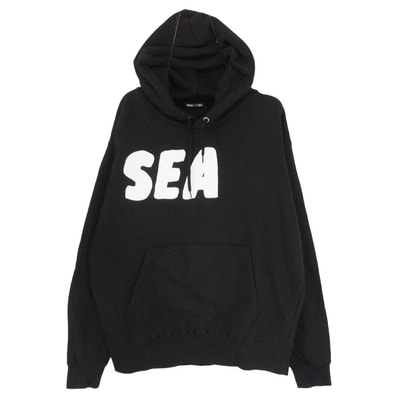 WIND AND SEA ウィンダンシー パーカー 21AW WDS-NJL-02 NAIJEL GRAPH ナイジェル グラフ コットン ロゴ パーカー ブラック系 M【中古】