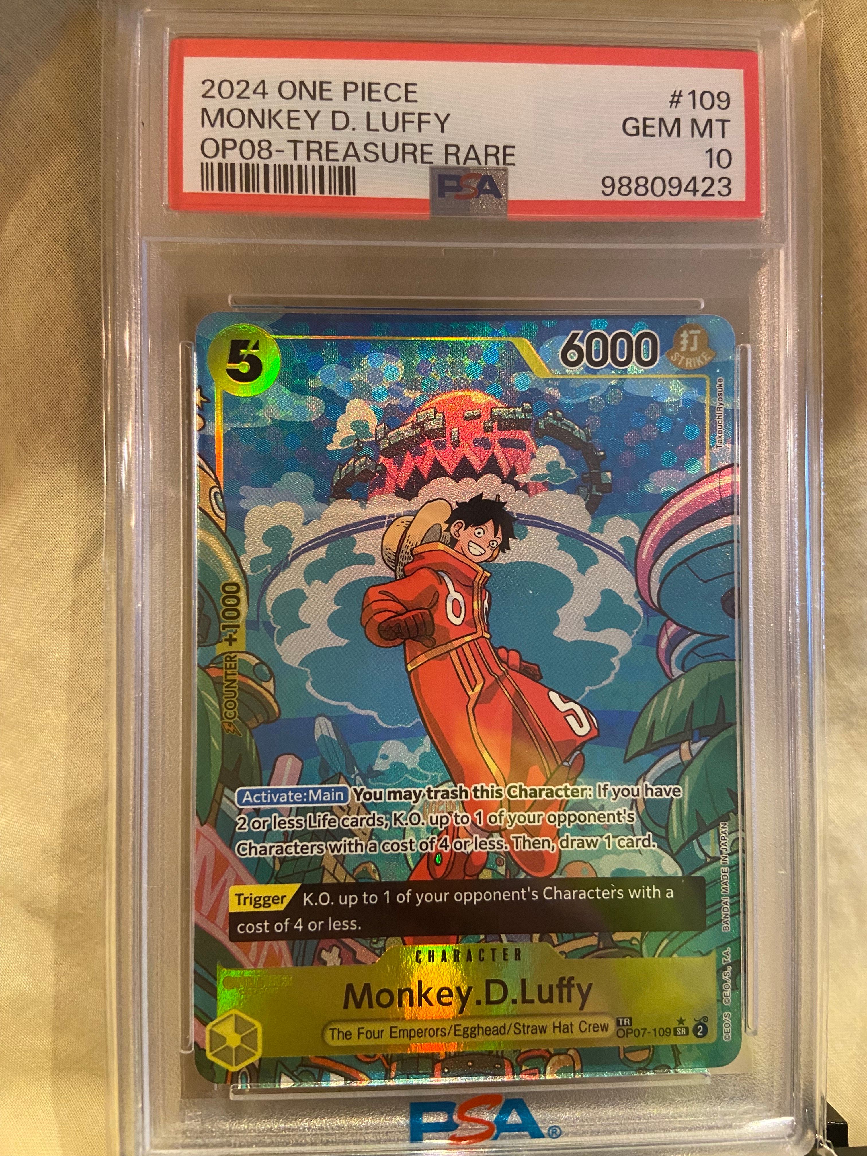 Monkey.D.Luffy SR-TR [OP07-109] [EN](Booster Pack "Two Legends") — PSA 10
