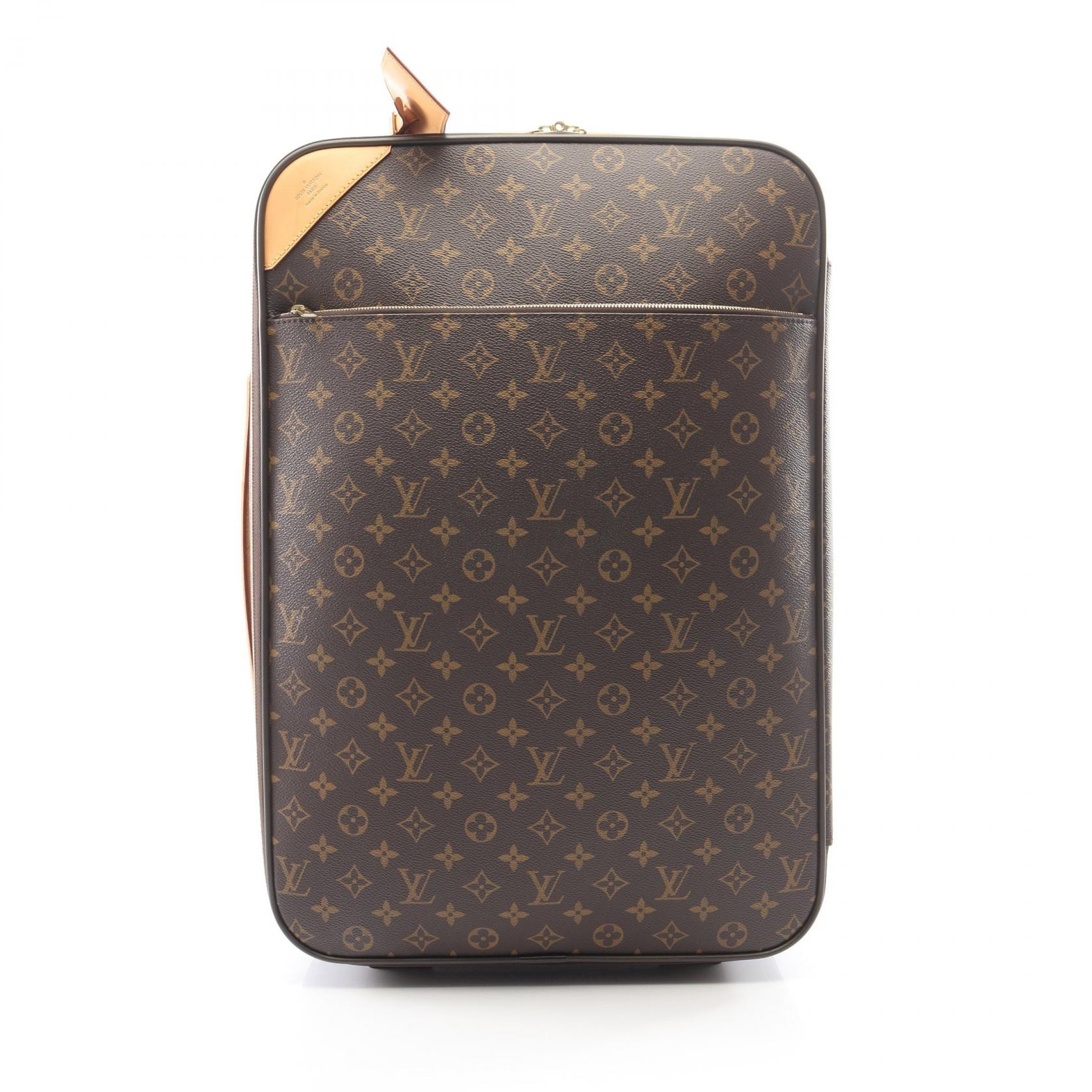 ルイ・ヴィトン LOUIS VUITTON ペガス55 キャリーバッグ バッグ PVCコーティングキャンバス レザー モノグラム メンズ レディース ブラウン系 M23294 【中古】