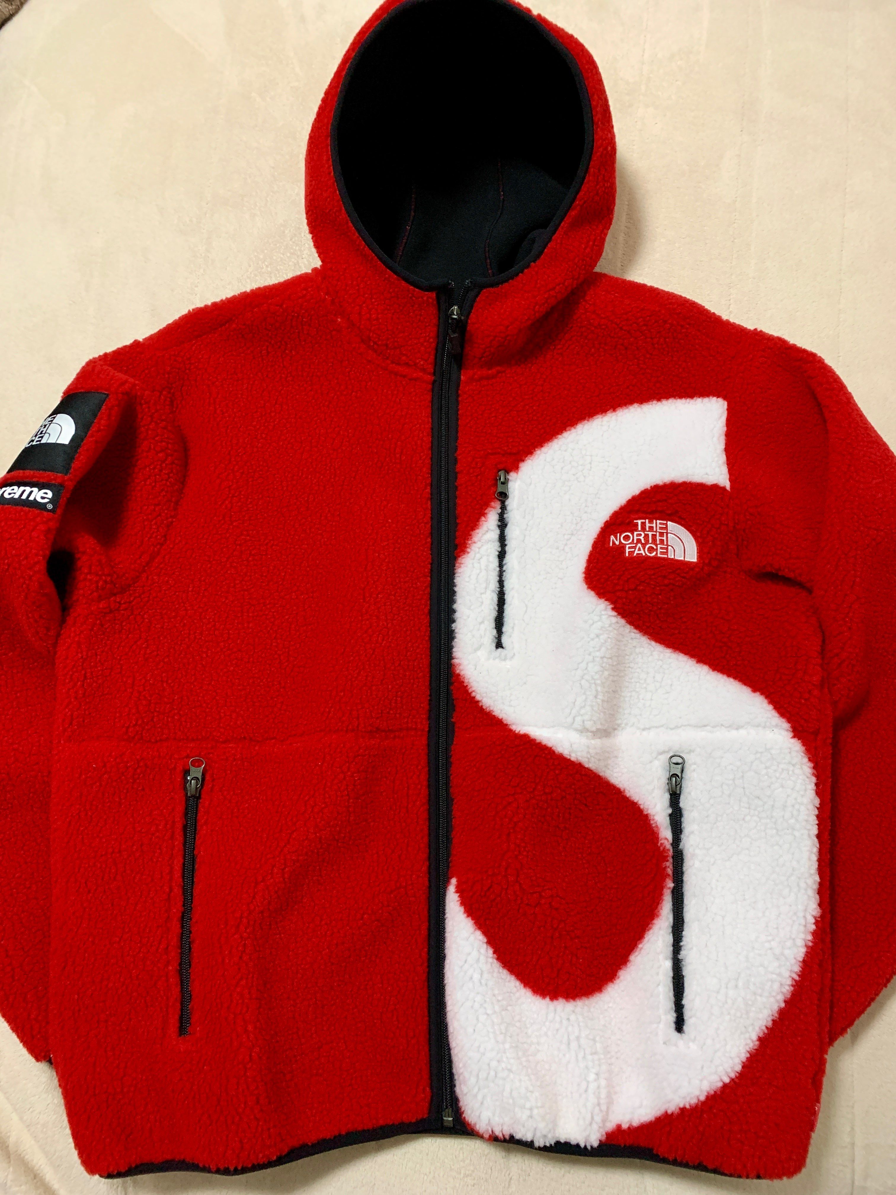 Supreme x The North Face S Logo Hooded Fleece Jacket "Red"