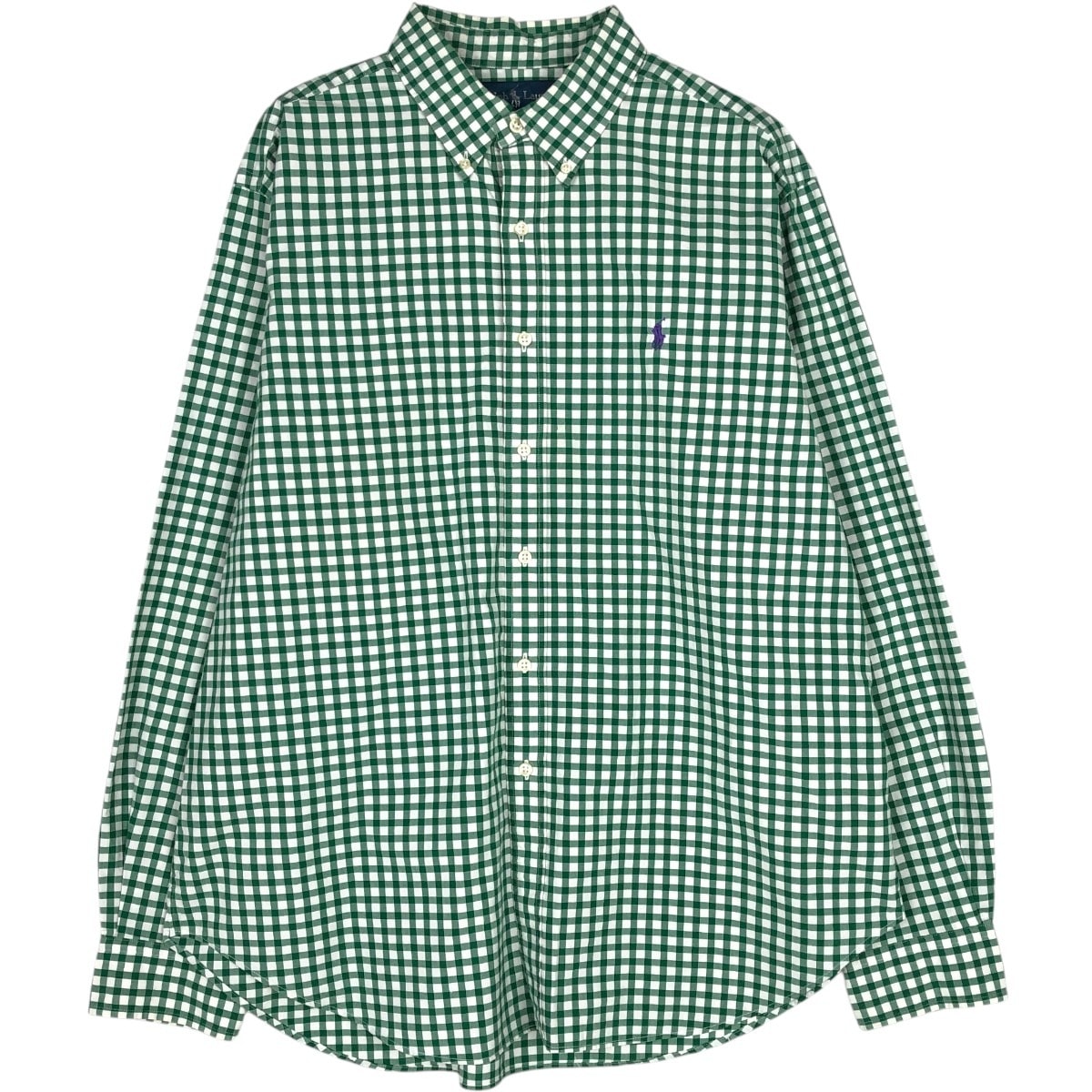 古着 ラルフローレン Ralph Lauren CLASSIC FIT クラシックフィット ギンガムチェック 長袖 ボタンダウンチェックシャツ メンズXL相当/eaa662707