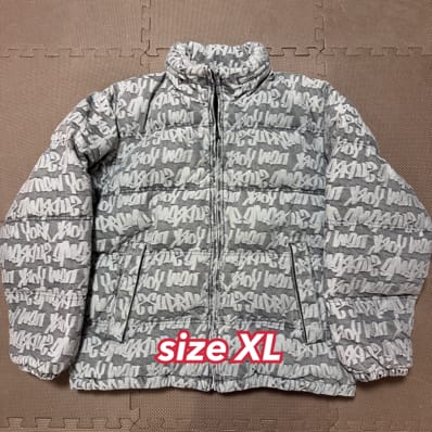 Supreme Fat Tip Jacquard Denim Puffer Jacket "Black"