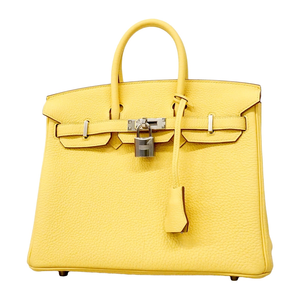 ★SALE【6hd3084-g】エルメス ハンドバッグ バーキン25 トゴ ジョーヌプッサン シルバー金具 G刻印【中古】レディース