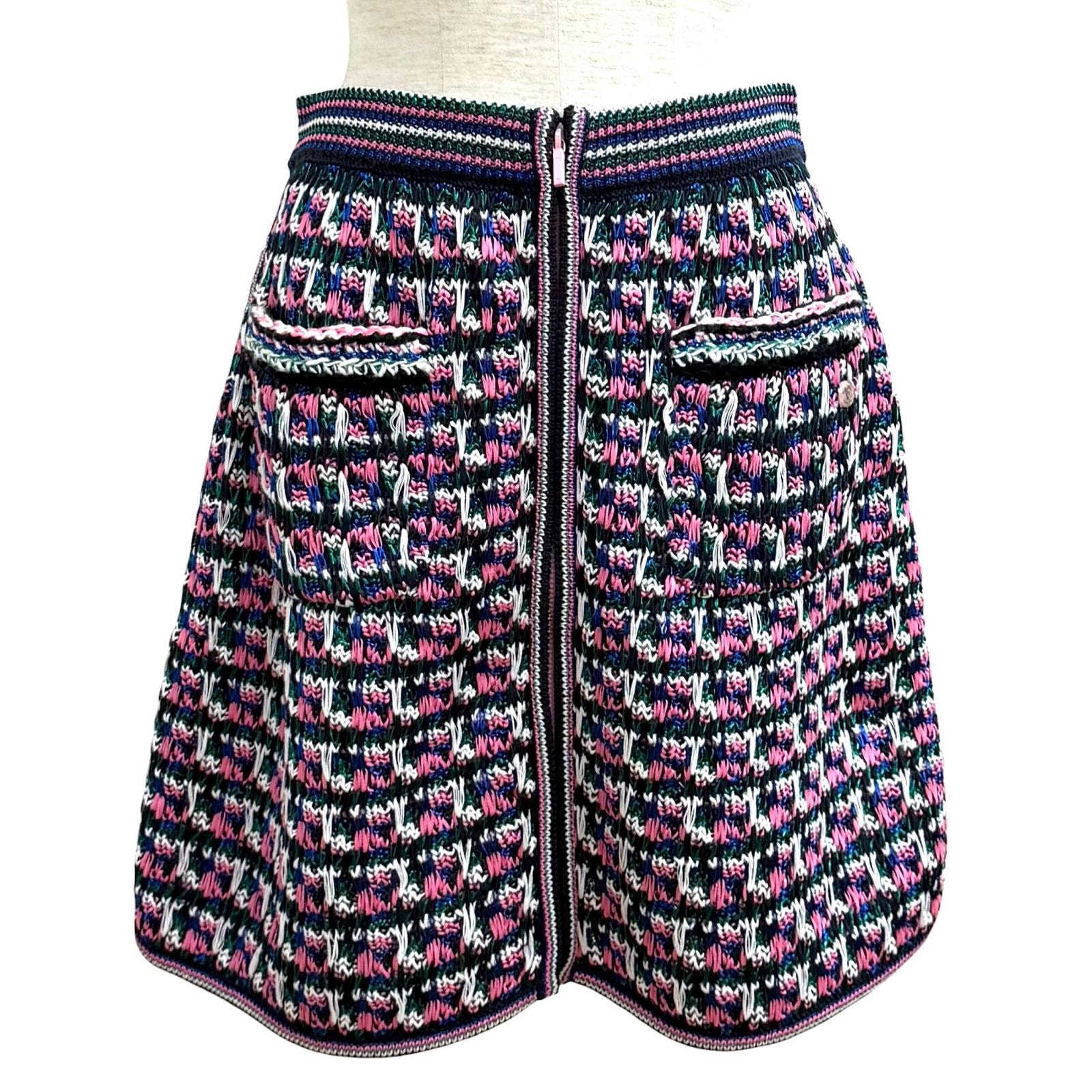 極美品 シャネル スカート マルチ 38 17S P56617K07412