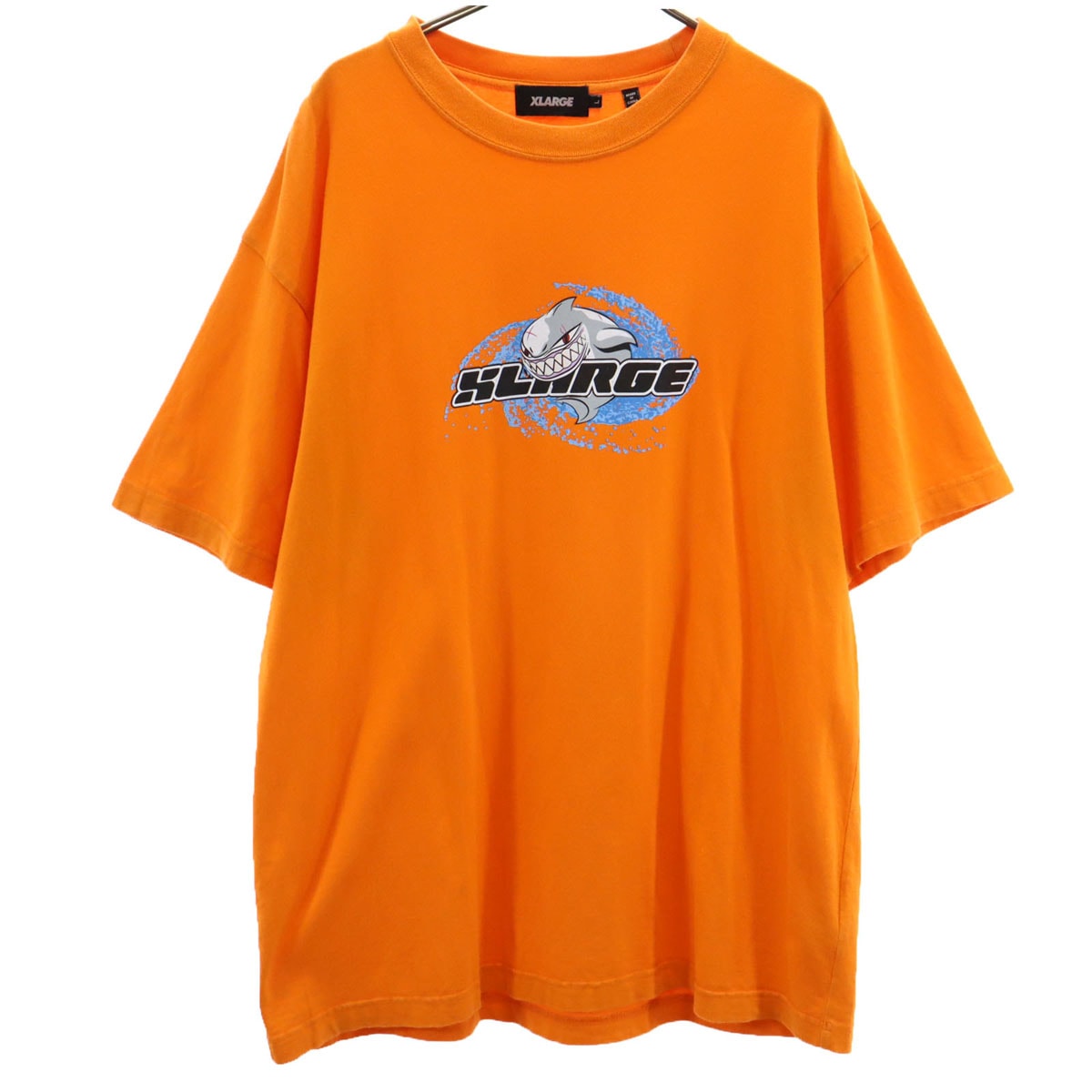 XLARGE エクストララージ シャーク プリント 半袖 Tシャツ L オレンジ