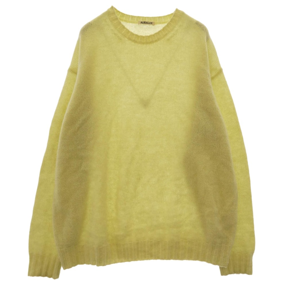 AURALEE オーラリー ニット 24AW A24AP02SC SHETLAND WOOL CASHMERE KNIT P/O シェットランドウール カシミヤ ニット プルオーバー イエロー系 5【中古】