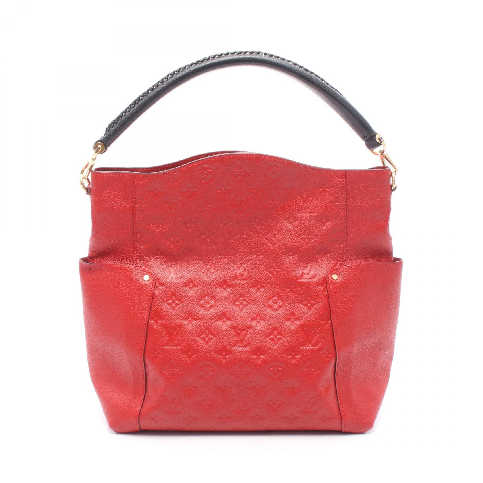 ルイ・ヴィトン LOUIS VUITTON バガテル モノグラムアンプラント アプリコ ショルダーバッグ バッグ レザー モノグラム・アンプラント レディース レッド系 / ブラック系 M50074 【中古】