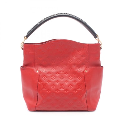 ルイ・ヴィトン LOUIS VUITTON バガテル モノグラムアンプラント アプリコ ショルダーバッグ バッグ レザー モノグラム・アンプラント レディース レッド系 / ブラック系 M50074 【中古】