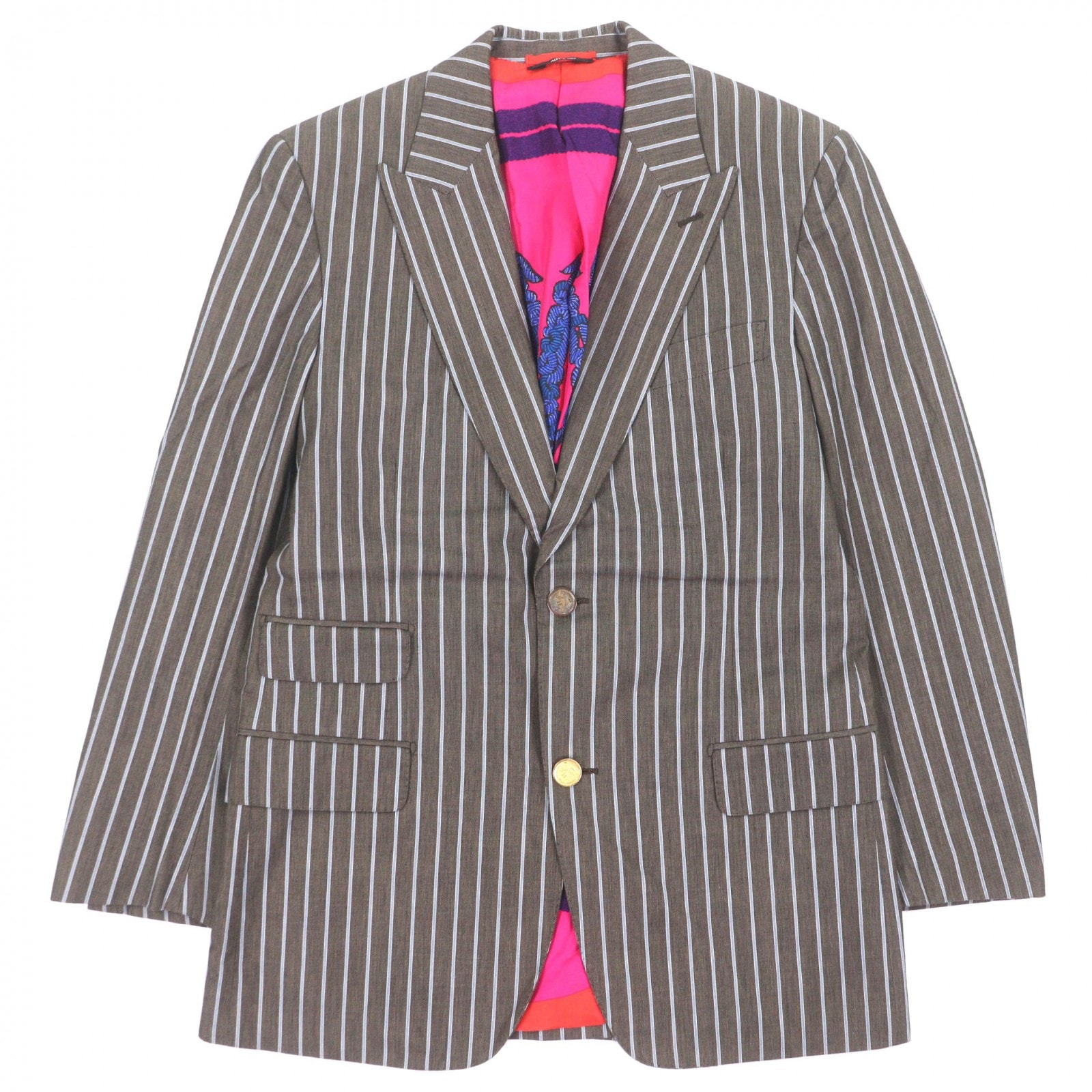 良品 エルメス テーラードジャケット ブラウン系 メンズ 46